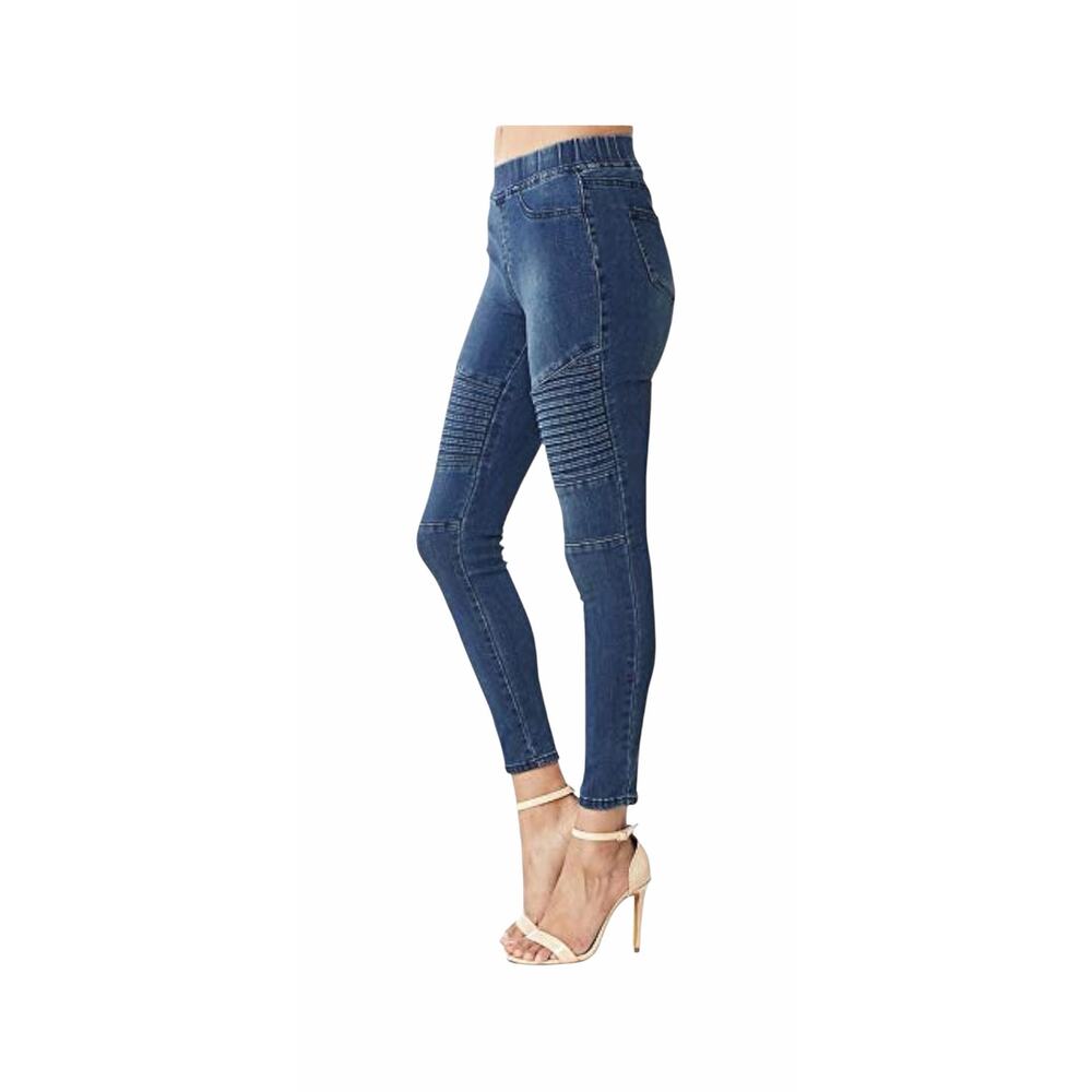 Hayden Los Angeles Blue Biker Moto Jeggings Stretch Waistband Size L